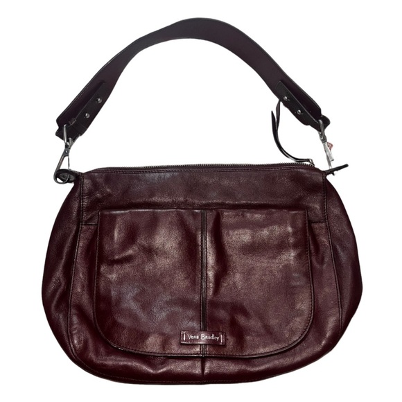 Vera Bradley Handbags - Vera Bradley Red Leather Handbag Purse With Floral Interior